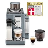 De'Longhi Rivelia EXAM440.55.G Kaffeevollautomat mit LatteCrema Milchsystem, Wechselbarer Bohnenbehälter, 16 Kaffee- & Milchgetränke auf Knopfdruck, Extra-Shot-Funktion, 3,5' Touch-Display, Grau