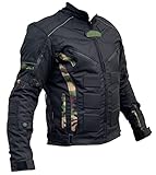 l&j Motorradjacke - Jacke mit herausnehmbaren Protektoren - Textil Motorrad Jacke Biker (5x_l)