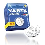 VARTA Batterien Knopfzellen CR2025, 10 Stück, Lithium Coin, 3V, kindersichere Verpackung, für elektronische Kleingeräte - Autoschlüssel, Fernbedienungen, Waagen