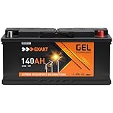 EXAKT GEL Batterie 12V 140Ah Solarbatterie Wohnmobil Batterie Versorgung Bootsbatterie Gelbatterie Gel Akku ersetzt 120Ah 110Ah