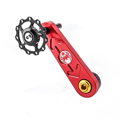 MUQZI Kettenspanner Single Speed Nabenschaltung Fixie Schaltauge Einstellbare Kettenführung für MTB Rennrad Radfahren (rot)
