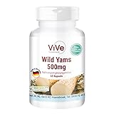 Yamswurzel-Extrakt 500 mg - 60 Kapseln Wild Yams mit 20% Diosgenin- hochdosiert und vegan - Dioscorea villosa | Qualität aus Deutschland von ViVe Supplements