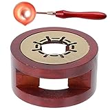 HOMSFOU 1Satz Wachssiegel mit Holzlackschmelzherd Vintage Wachswärmer Gummiholz für DIY Kerzenherstellung und Stilvolle Tischdekoration