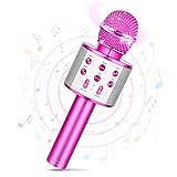 Geschenk Mädchen 3 4 5 6 7 8 9 10 11 12 Jahre, Mikrofon Kinder Spielzeug ab 3-12 Jahre Mädchen Weihnachten Geschenke für Kinder 3-12 Jahre Bluetooth Karaoke Mikrofon Mädchen Geschenke 3-12 Jahre