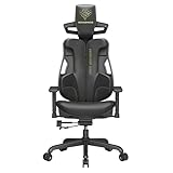 SONGMICS Gaming-Stuhl, EVOGAMER CHAIR, Bürostuhl, höhenverstellbar, Textur mit Karbonfaser-Effekt, mit Kopfstütze, verstellbaren Armlehnen, Rückenlehne, bis 150 kg belastbar, tintenschwarz OBG067B01V1