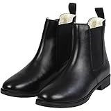 Lazura - Jodhpur Winter Reitstiefeletten Basic Plus | Kinder, Herren & Damen Stiefeletten | mit Fleece-Futter & Pull-On | schwarze Chelsea Boots aus Leder | Reitschuhe | Größe 40