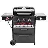 Gas2Coal 2.0 330 Special Edition 3+1-Brenner Hybridgrill, Patentierte Holzkohleschale, 900 °C Sear-Brenner & extra Grillplatte, Schwarz