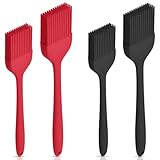 CONJURAIDE 4 Stück Backpinsel Silikon, Küchenpinsel 21/25cm BPA-Freies Pinsel Backen Silikonpinsel Küche Kochpinsel Grillpinsel Ölpinsel Lebensmittel Grillbürste für Backen BBQ Gebäck