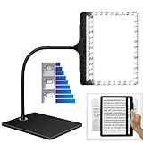 NZQXJXZ 2-in-1 Lupe mit Licht und Ständer, 5X Leselupe mit Licht für Senioren Groß, 42 LED Einstellbare Helligkeit Abnehmbare Große Seite Lupenbrille für das Lesen, Nähen, Handarbeiten