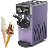 ZenSeFarin Gewerbliche Softeismaschine, Tisch-Softeismaschine, 4–5 kg/h Leistung, mit Vorkühlung, automatischer Reinigung, LCD-Display, Einzelsorte für Restaurants und Dessertläden,Purple