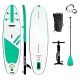 Deluxe Stand-Up Paddleboard, Breites Design, rutschfest, Tragegriff, inkl. Paddel, bis 130kg
