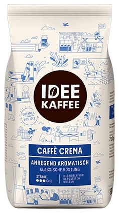 IDEE KAFFEE Caffè Crema Anregend Aromatisch, 1 x 750g Bohnen