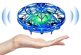 Kizmyee UFO Mini Drohne für kinder Spielzeug Handsensor Quadcopter Infrarot Induktion Fliegendes Geschenke für Jungen Mädchen Indoor Outdoor Flugzeuge für Anfänger Blau