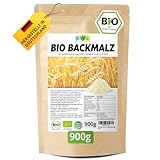 EWL Naturprodukte Backmalz Bio Malz, 100% deutsche Gerste Gerstenmalz, Backmalz für Brot und Brötchen, ballaststoffreicher Mehlzusatz, Gerstenbackmalz Brötchenbackmittel Vegan 900g