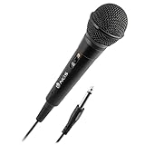 NGS Singer FIRE - Dynamisches Mikrofon, Mikrofon mit 3 Meter Kabel, 6,3 mm Klinkenanschluss und EIN/Aus-Taste