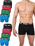 Basic Treasure 8er Pack Unterhosen Männer Bunt XXL, Premium Baumwolle Boxershorts Herren, Herren Unterhosen Boxershorts Männer, Retroshorts Men, Ohne Kratzenden Zettel (Schwarz, Rot, Blau und Grün)