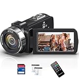 Videokamera 4K 48MP Camcorder mit IR Nachtsicht, 18-Facher Digitalzoom 30FPS Video Kamera Recorder, 3.0-Zoll-LCD Touchscreen Webcam Vlog Kamera für YouTube mit Fernbedienung, SD-Karte und 2 Akkus