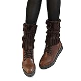 Lacke Herren Socken Frauen Bein Bezug Fashion-Kurzfäden mit stricktem Strick Boot Socken Alpaka Wolle Socken Muster (Coffee, One Size)