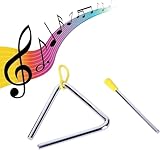 Triangel Percussion,Triangle Musical Instrument,Dreieck Musikinstrument,6 Zoll Triangle Percussion Instrument Musikalisches Lehrmittel für Früherziehung Geeignet für Erwachsene Kleinkinder