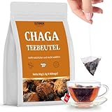 ULTHMOK Premium Chaga Teebeutel 60 Stück, 100% wild gewachsene sibirische Chaga-Pilze, keine Zusatzstoffe, Koffeinfrei