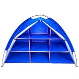 Puupaa Outdoor-Aufbewahrungszelt, 9 Ablagen, Campingschrank, tragbar, wasserdicht, Oxford-Stoff, Fiberglas-Stützstange, leicht, schnelle Installation (blau)