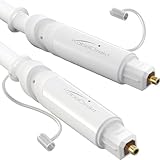 KabelDirekt – TOSLINK-Kabel weiß, optisches Audiokabel – 4m – Glasfaserkabel für Soundbar mit Schutzkappe (TOSLINK auf TOSLINK, digitales S/PDIF-Kabel, HiFi/Verstärker, Heimkino, Xbox One/PS4)