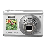 Digitalkamera, FHD 60 MP 4K Dual-Screen-Selfie-Kamera, Digitale Point-and-Shoot-Kamera mit 16-fachem Zoom, Autofokus, Anti-Shake, Tragbare Kompakte Vlog-Kamera (White)