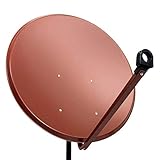 Premium X PXS100 Satellitenschüssel 100cm Stahl Ziegelrot Satellitenantenne SAT Spiegel mit LNB-Tragarm und Masthalterung