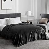GAIFNAG Kuscheldecke Fauschig Sherpa Decke 70 x 280 cm 230 G/M² Flanell Extra Weich, Waschbar Anti Stress Therapiedecke für Tiefen Schlaf Und Bessere Erholung, Schwarz
