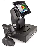 10' All-in-ONE Kassensystem für Einzelhandel, Kiosk, Imbiss, Strassenverkauf, Laden: Touschscreen, Bondrucker, Kundenanzeige, Kassenlade, Barcodescanner. GDPdU, GoBD, TSE-Konform