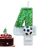 Geburtstagskerze Zahlen - Dekorative Geburtstagskerzen, Glitzer, Fußballkerzen, Dekorationen, Zahl 0-9 Geburtstag Zahlenkuchen, Kuchendekoration für Mädchen, , Geburtstag, Hochzeit, C