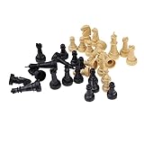 Sharplace 32 Stück Holz Schachfiguren Schauchspiel Schachfigurenset Tragbare Holz Internationale Schachfiguren für Unterhaltung Brettspiel Schachspiel Turnier Schachfiguren, ohne Brett