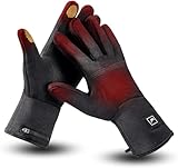 WEIVIOQ Beheizbare Dünne Handschuhe Damen Herren, Wiederaufladbare Heizhandschuhe gegen Arthritis, Raynaud, Ideal für Skifahren, Snowboarden, Radfahren, Wandern