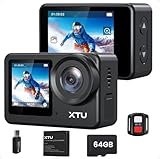 XTU Action Cam 4K30FPS 20MP Ultra HD 2,0 Zoll LCD Touchscreen 40M Unterwasserkamera mit 64GB U3 Speicherkarte,EIS Stabilisierung Action Kamera, 170° Weitwinkel, Fernbedienung und Zubehörkit