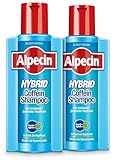 Alpecin Hybrid Coffein-Shampoo XXL - 2 x 375 ml - Haarshampoo für Männer bei trockener, juckender Kopfhaut und Schuppen – gegen erblich bedingten Haarausfall | Haarpflege for Men made in Germany