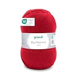 Gründl Wolle Big Mamma Uni - 1 Knäuel 400 g / 1040 m - Strickgarn - Häkelgarn - 100% Polyacryl - Weich & Pflegeleicht - Nadelstärke 3,5-4,5 - rot