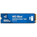 WD Blue SN5000 NVMe SSD 500 GB interne SSD (Geschwindigkeiten von bis zu 5.000 MB/s/4.000 MB/s Lesen/Schreiben, 300 TBW, Western Digital nCache 4.0, Acronis True Image for Western Digital)
