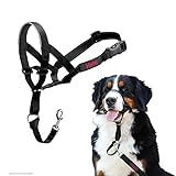 HALTI Kopfgeschirr, Größe 4, Schwarz - Verhindert, dass Ihr Hund an der Leine zieht, Einfache Anpassung, Leicht, mit gepolstertem Nasenriemen, Anti-Zug-Halsband für große Hunde