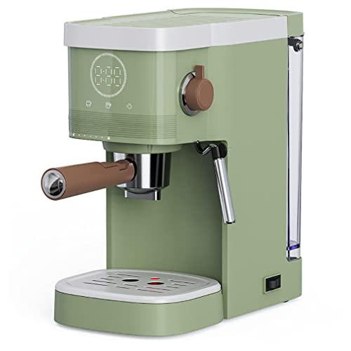 Espressomaschine One Touch 20 bar Druck Milchschaum Verdampfer 1,2 l Tank Retro Espressomaschine Edelstahl Maschine für Cappuccino, Latte, M