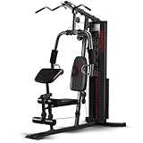 Marcy Eclipse HG3000 Kompakte Kraftstation, Multifunktionale Fitnessstation, Multistation mit Butterfly, Bizepscurl, Latzug, Beinstrecker, 68kg Gewichtsblock