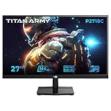 TITAN ARMY Gaming Monitor 27 Zoll 144Hz Full HD 1920 x 1080p, IPS 1ms GTG, Adaptive Sync Monitor, HDR10, 99% sRGB Low Blue Light, Verstellbar Ständer, 100 * 100 VESA, HDMI 1.4 DisplayPort 1.2 P2718C