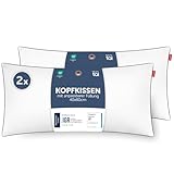 Blumtal Kopfkissen 40x80 cm 2er Set - Nackenkissen mit anpassbarer Füllung - 100% Mikrofaser & waschbar bis 95 Grad - höhenverstellbares Kissen mit Paspel - für erholsamen Schlaf