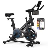 MERACH Heimtrainer Fahrrad, Leises Hometrainer Fahrrad mit Verbessertem LCD-Monitor, Spinning Bike Indoor mit Verstellbarem Widerstand für Kardio-Training zu Hause, Mit Eigener App, Bis 136 KG
