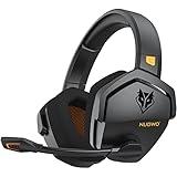 NUBWO G06 Dual Wireless Gaming Headset mit Mikrofon für PS5, PS4, PC, Mobile: 2.4 GHz Wireless + Bluetooth - 100 Stunden - 50mm -Treiber - Orange