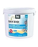 BAYZID 5 in 1 Multitabs Pool 20g - 5kg - Chlortabletten für Pool 20g - 5-Phasen Pflege & Reinigung - Made in Europe - Für kristallklares Poolwasser