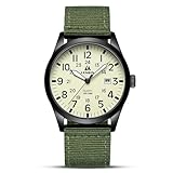 LN LENQIN Uhren Herren Herren Uhr Militär Uhr 30M wasserdichte Armbanduhr Herren Analog Quarz Uhren für Männer mit Datum Feld Uhr Nylon Band Armee Taktische Sportuhr