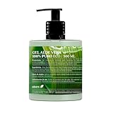 Ebers Aloe Vera Gel 100% rein 500 ml – Hervorragende Feuchtigkeitscreme für Gesicht, Körper, Haarspülung, Haarentfernung und Rasur. Mit Spender.