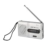 Tragbares AM-FM-Taschenradio, Kleines Radio mit Großartigem Empfang, Langlebiges Transistorradio mit Langem 5-W-Lautsprecher und Kopfhöreranschluss, für zu Hause, Unterwegs, auf