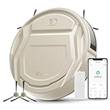 LEFANT M210P Saugroboter, Superschlank Staubsauger Roboter, 2200 Pa Saugkraft, 120 Min Laufzeit, WLAN optimiert für Teppiche, Tierhaare, Hartböden, Roboterstaubsauger mit Ladestation, Champagnergrau