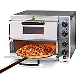 Wiltec 2-Etagen Pizza-Backofen 3000W mit Cordierit Stein für Pizza wie aus dem Steinofen Pizzaofen Backofen
